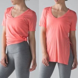 Like new coral lululemon short sleeve top